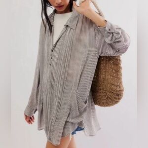 Striped Button Down Shirt for Women